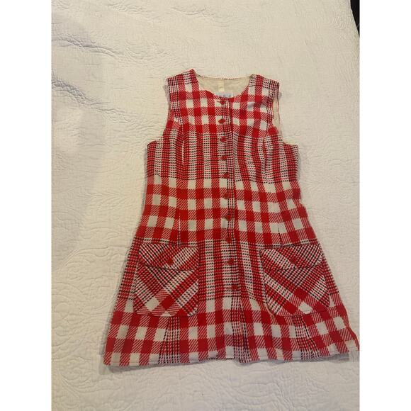 Vintage Bobbie Brooks Red Plaid Dress Sz. Sm - Picture 3 of 4